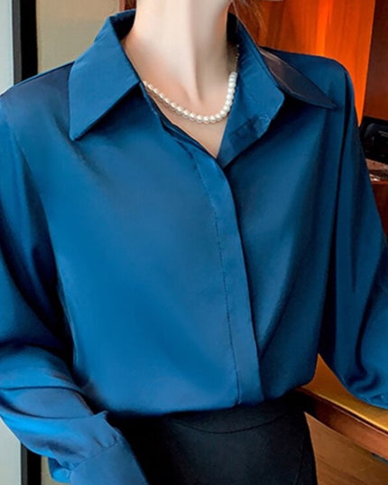 Damska koszula klasyczna z szyfonowego materiału