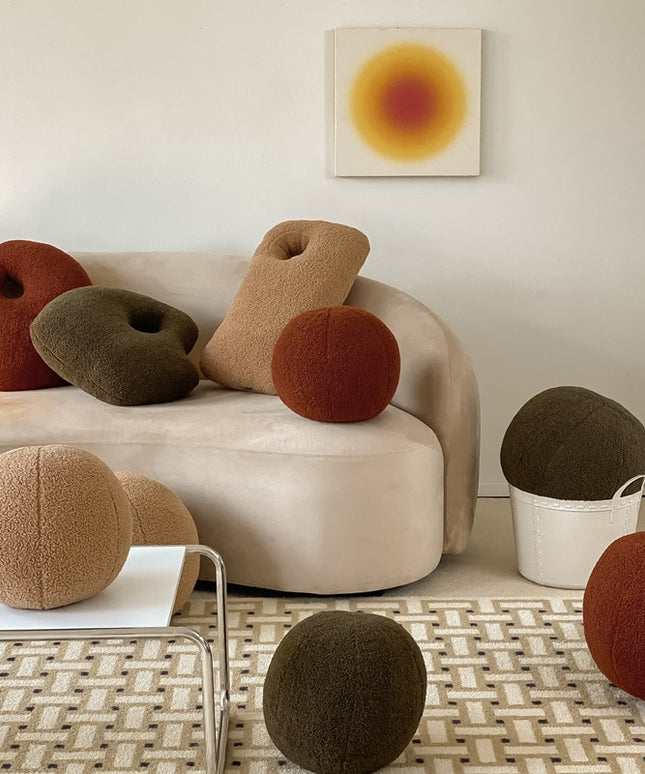 Poduszka dekoracyjna wełniana w ciepłych kolorach