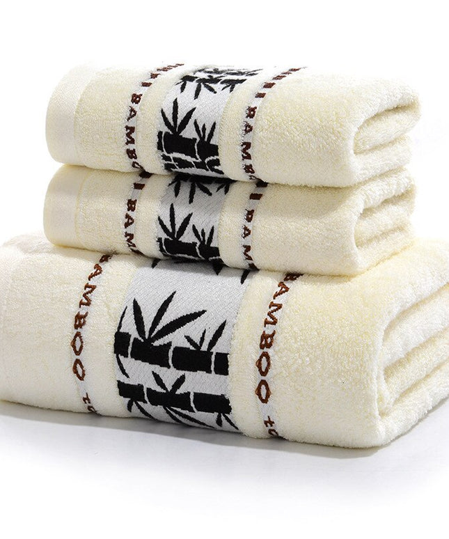 Ręcznik łazienkowy bambusowy ze wzorem zestaw