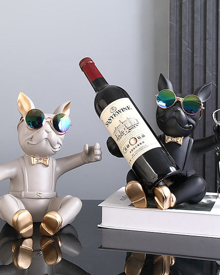 Figurka funkcjonalna buldog francuski podstawka na wino