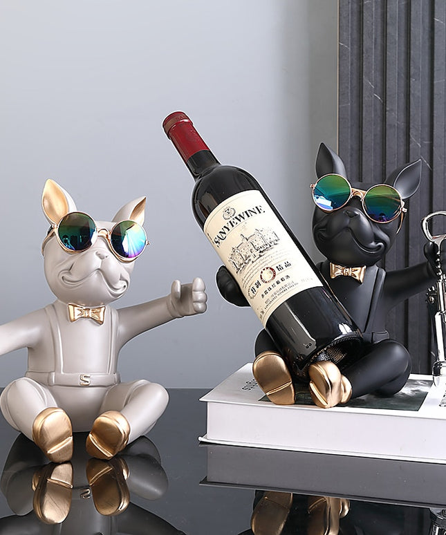 Figurka funkcjonalna buldog francuski podstawka na wino