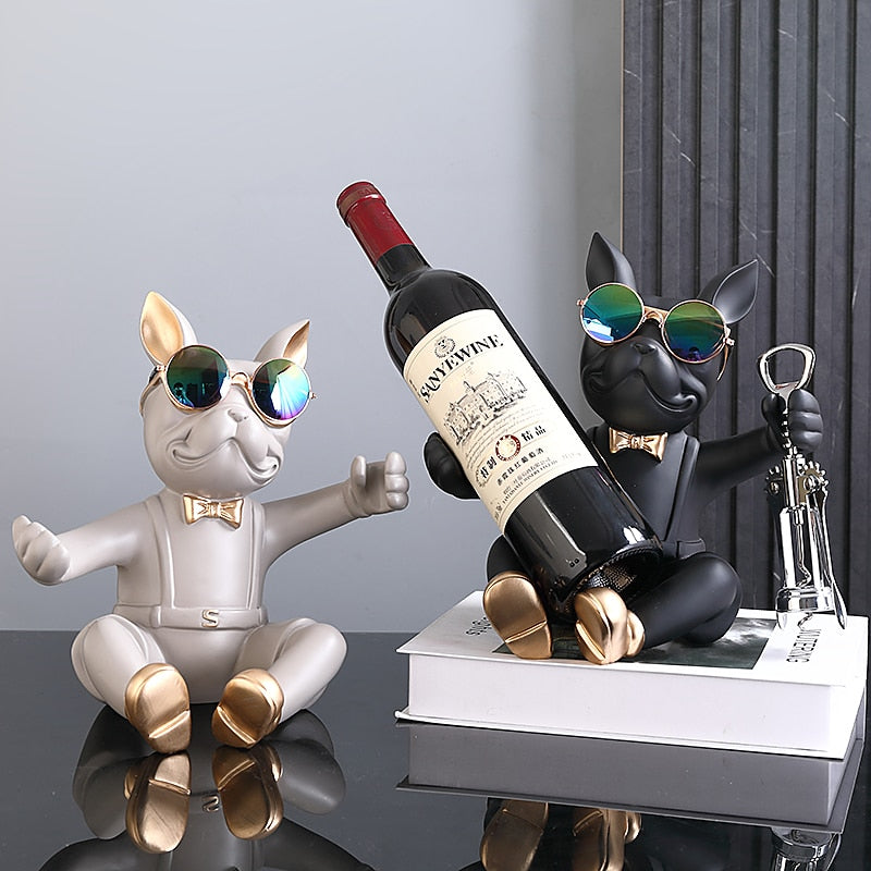 Figurka funkcjonalna buldog francuski podstawka na wino