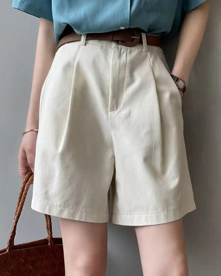 Damskie szorty eleganckie z paskiem