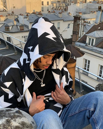 Męska bluza oversize w gwiazdki