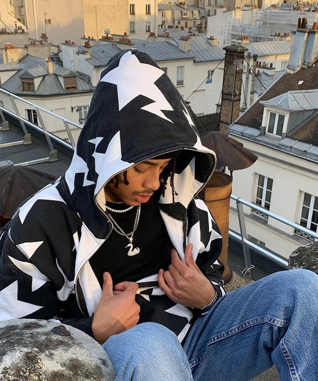 Męska bluza oversize w gwiazdki