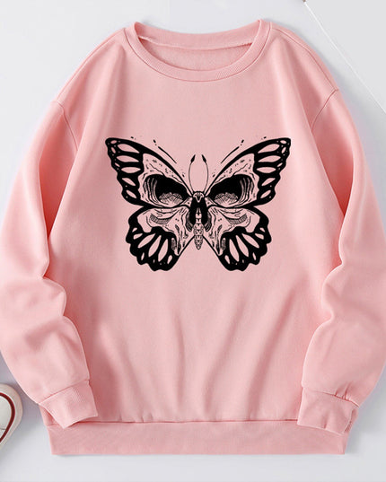 Damska bluza bez kaptura z nadrukiem motyla