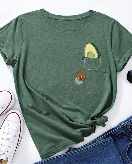 Damski T-shirt z motywem awokado