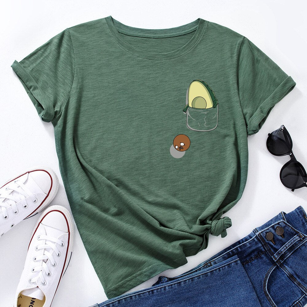 Damski T-shirt z motywem awokado