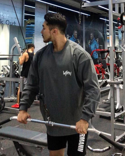 Męska koszulka z długim rękawem sportowa z napisem