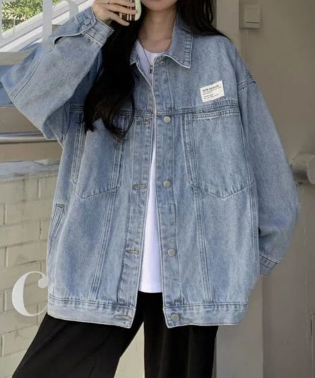 Damska kurtka jeansowa klasyczna oversize