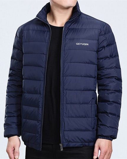 Męska kurtka zimowa pikowana ze stójką