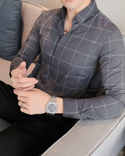 Męska koszula dopasowana w kratę