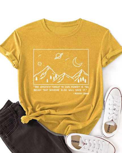 Damski T-shirt z nadrukiem z motywem nocnego nieba