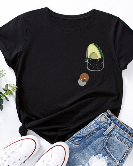 Damski T-shirt z motywem awokado