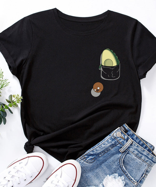 Damski T-shirt z motywem awokado