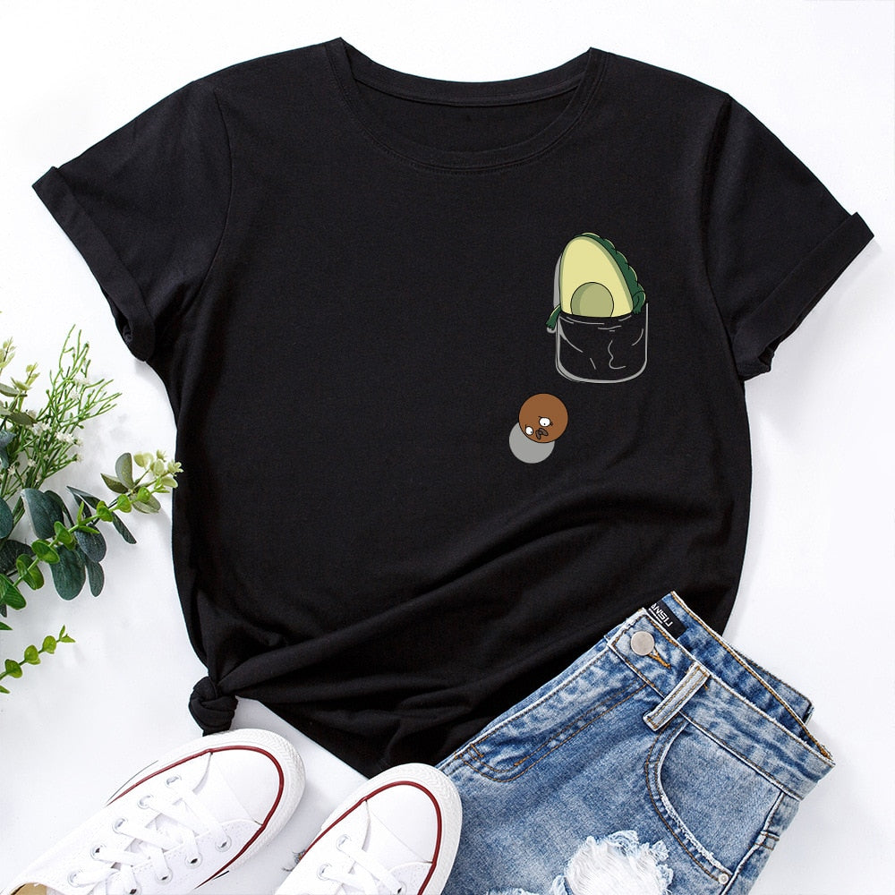 Damski T-shirt z motywem awokado