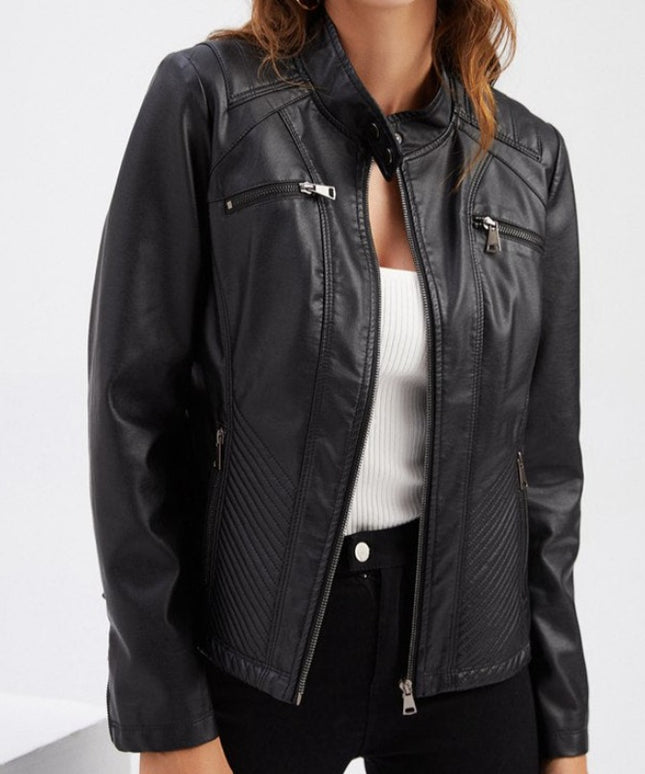 Damska kurtka przejściowa skórzana