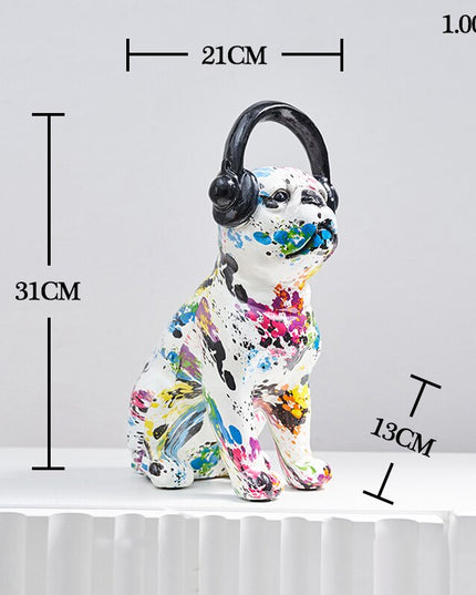 Figurka dekoracyjna kolorowa pies graffiti