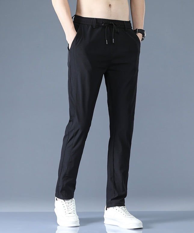 Męskie spodnie o eleganckim kroju z wiązaniem