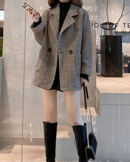 Damski zimowy płaszcz oversize krótki