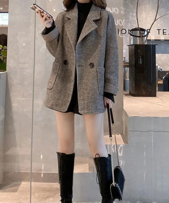 Damski zimowy płaszcz oversize krótki