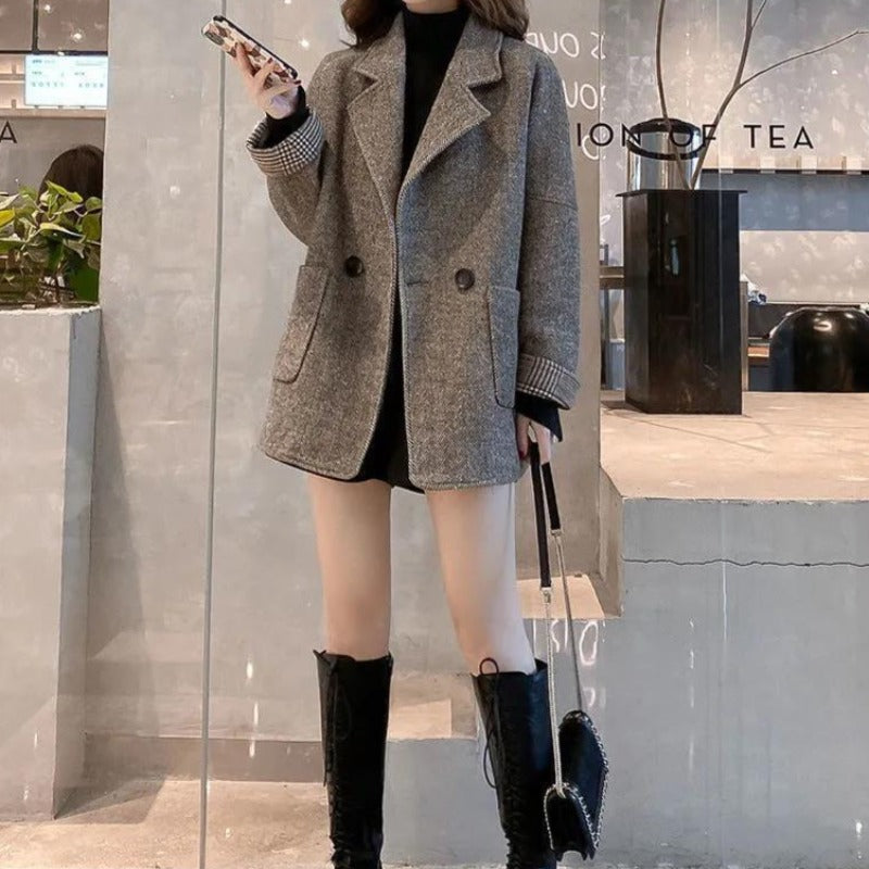 Damski zimowy płaszcz oversize krótki