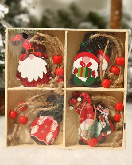 Świąteczne ozdoby wiszące w kształcie skrzatów w czapeczkach