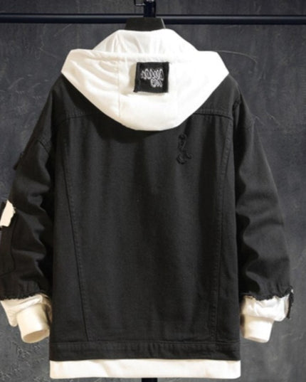 Męska kurtka jeansowa oversize z kapturem