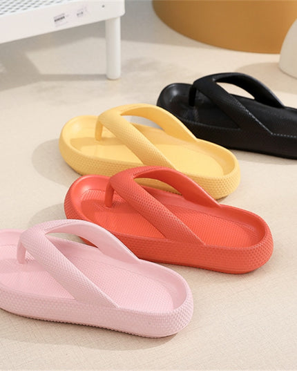 Klapki japonki na platformie w pastelowych kolorach