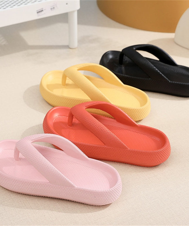 Klapki japonki na platformie w pastelowych kolorach