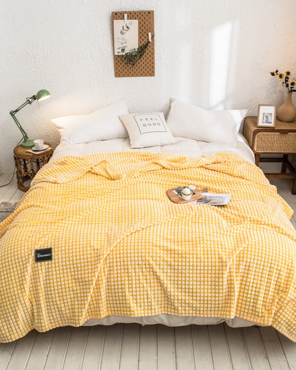 Pled z tłoczeniem w kratkę