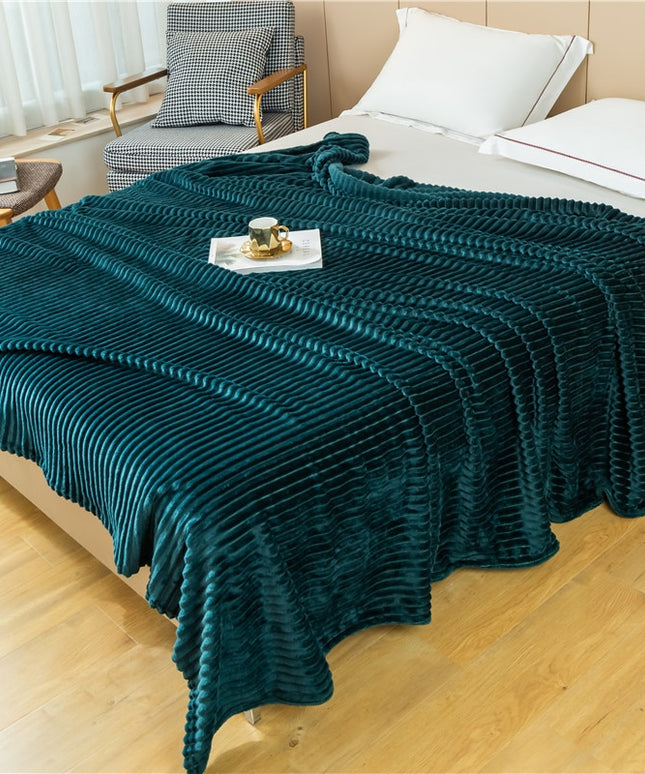 Elegancki koc z prążkowaną fakturą