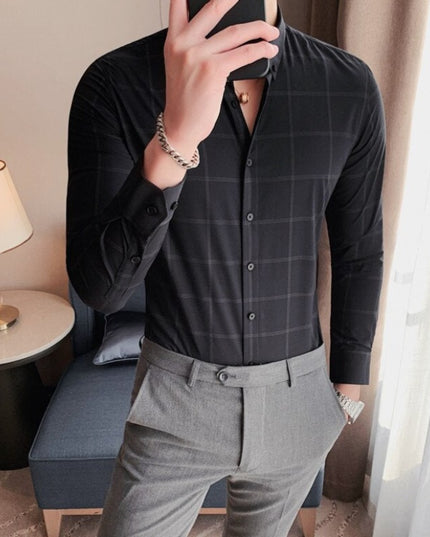 Męska koszula dopasowana w kratę