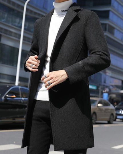 Męski elegancki płaszcz z kieszeniami
