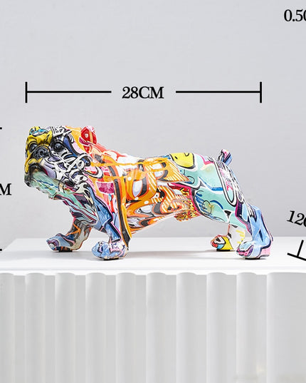 Figurka dekoracyjna kolorowa pies graffiti