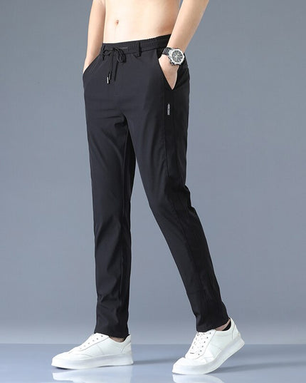 Męskie spodnie o eleganckim kroju z wiązaniem