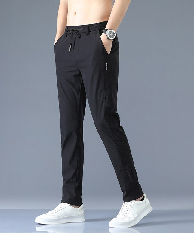 Męskie spodnie o eleganckim kroju z wiązaniem