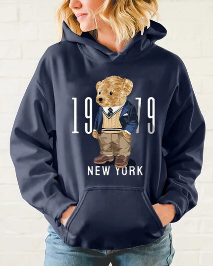 Damska bluza z kapturem i nadrukiem