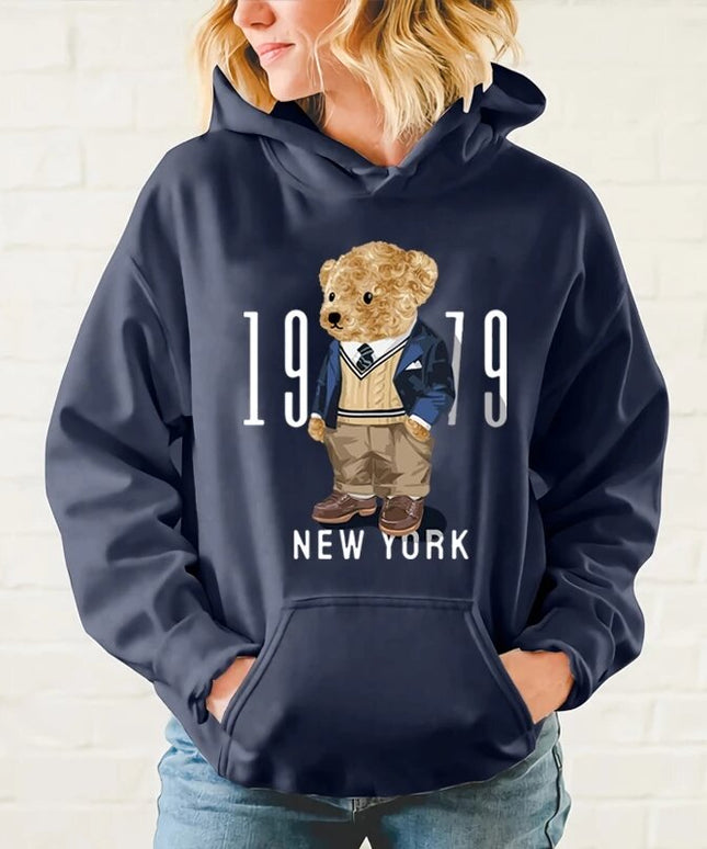 Damska bluza z kapturem i nadrukiem