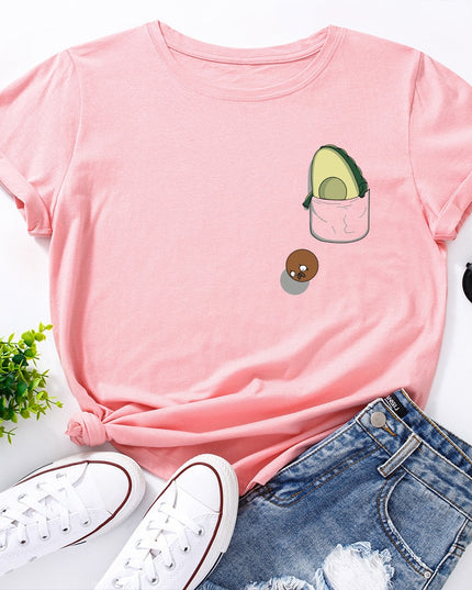 Damski T-shirt z motywem awokado