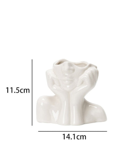 Wazon dekoracyjny w kształcie ludzkiej głowy