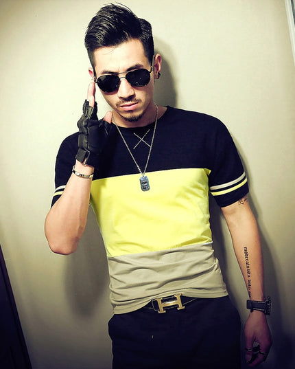 Męski T-shirt trzykolorowy