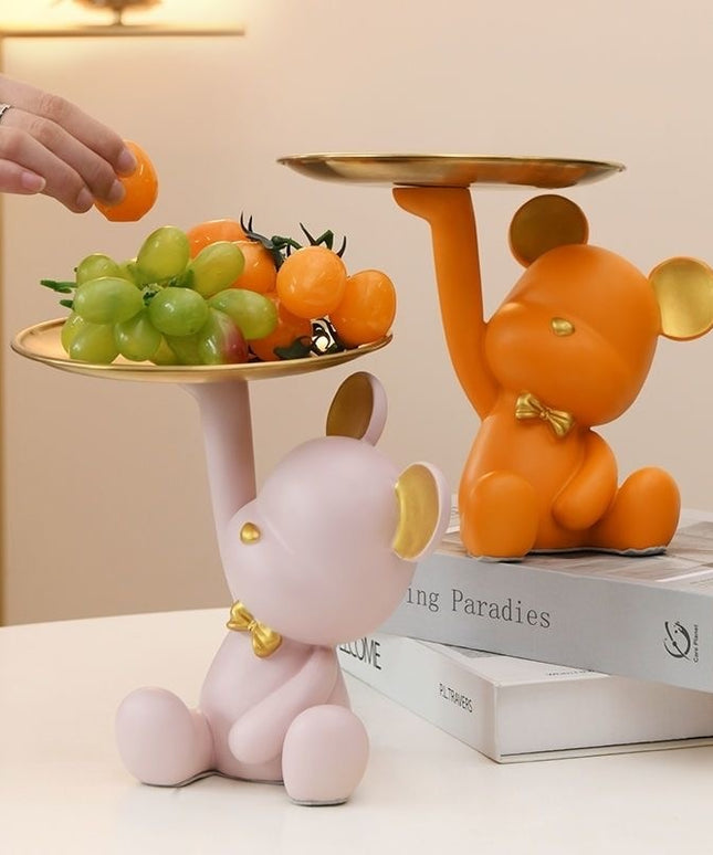 Figurka funkcjonalna w kształcie misia z tacką