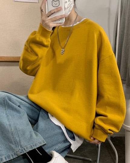 Męska bluza oversize bez kaptura w pastelowych kolorach