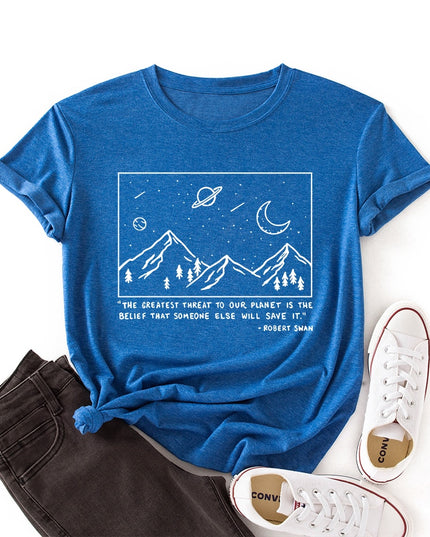 Damski T-shirt z nadrukiem z motywem nocnego nieba