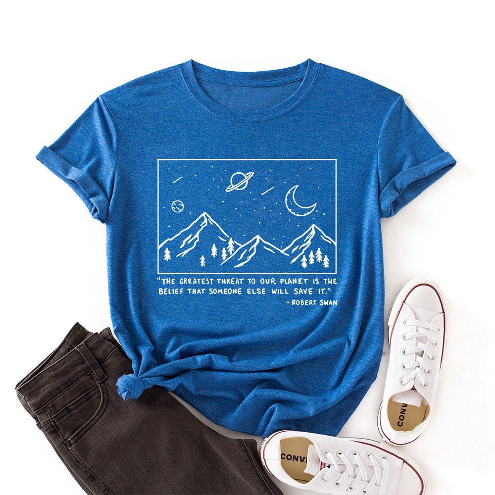 Damski T-shirt z nadrukiem z motywem nocnego nieba