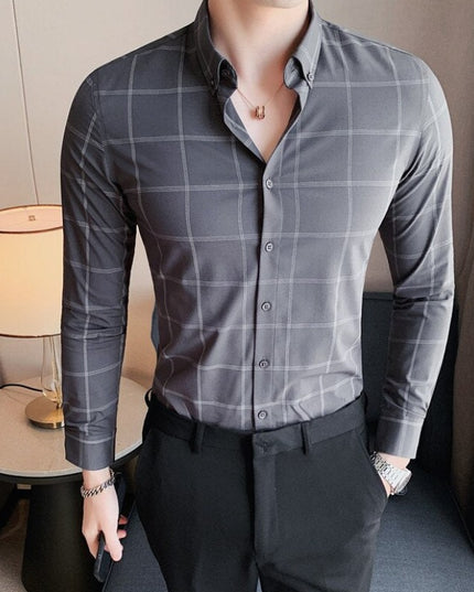 Męska koszula dopasowana w kratę