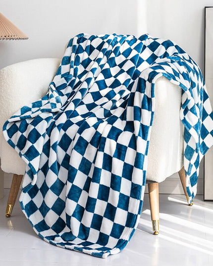 Miękki koc ozdobny w kratkę