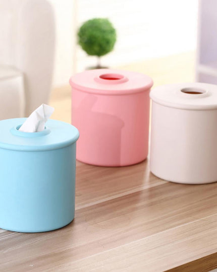 Pudełko na chusteczki okrągłe w pastelowych kolorach