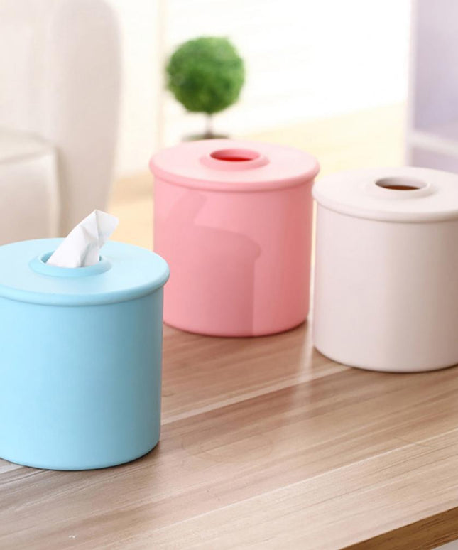 Pudełko na chusteczki okrągłe w pastelowych kolorach